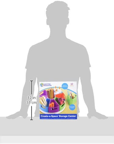 Learning Resources Create-a-Space Storage Center, Homeschool Storage, Fits 3oz Hand Sanitizer Bottles, Bright Colors, Classroom Craft Keeper, 10 Piece set