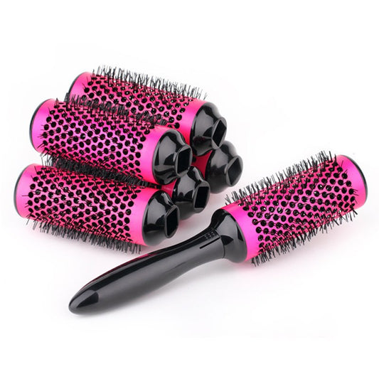 6pcs/set Professional Hair Dressing Brushes High Temperature Resistant Ceramic Iron Round Comb Beauty Hair Makeup Tool 50mm
