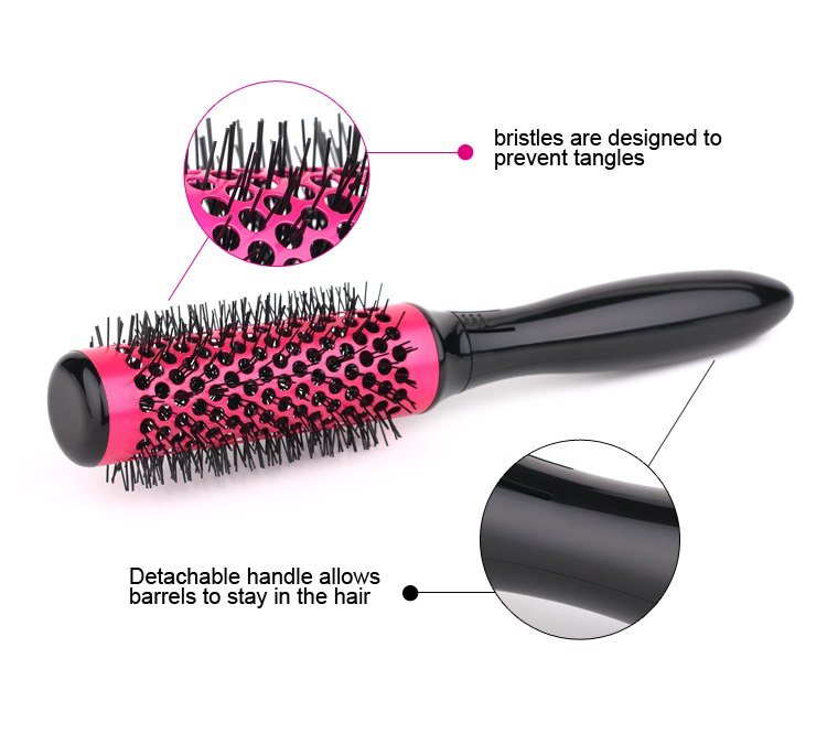 6pcs/set Professional Hair Dressing Brushes High Temperature Resistant Ceramic Iron Round Comb Beauty Hair Makeup Tool 50mm