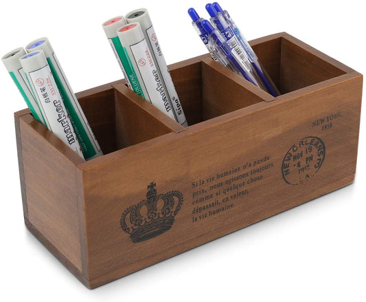 Flexzion Wooden Desktop Storage Organizer