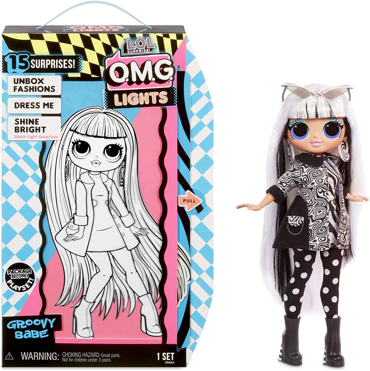 Lights Groovy Babe Fashion Doll with 15 Surprises
