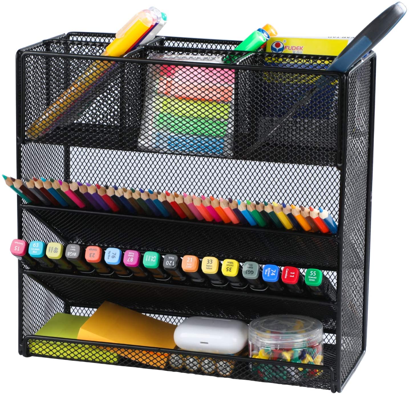 Samstar Mesh Pen Pencil Holder, Multi-Functional Desk Organizer