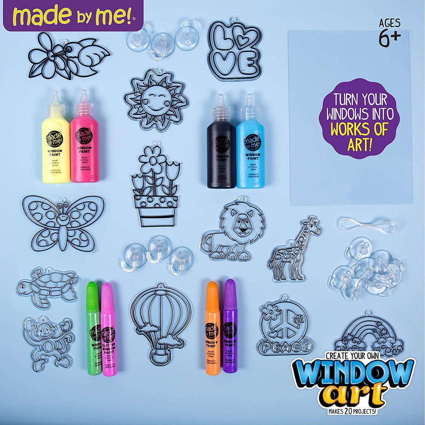 Kit Includes 12 Pre-Printed Suncatchers + DIY Acetate Sheet