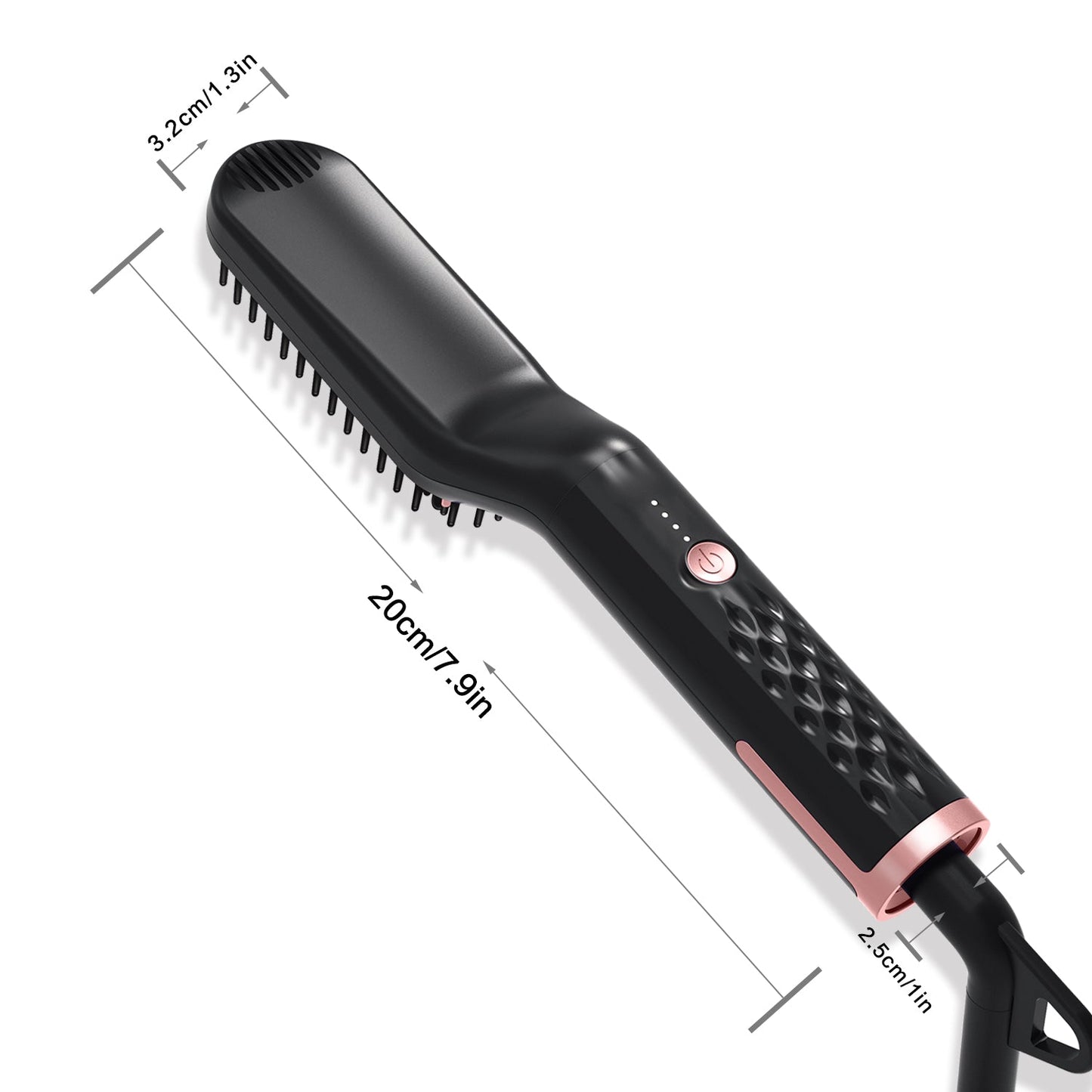 2 in1 Hair Straightener Brush Heating Beard Clip Comb Styler Electric Ionic Straightening Brush